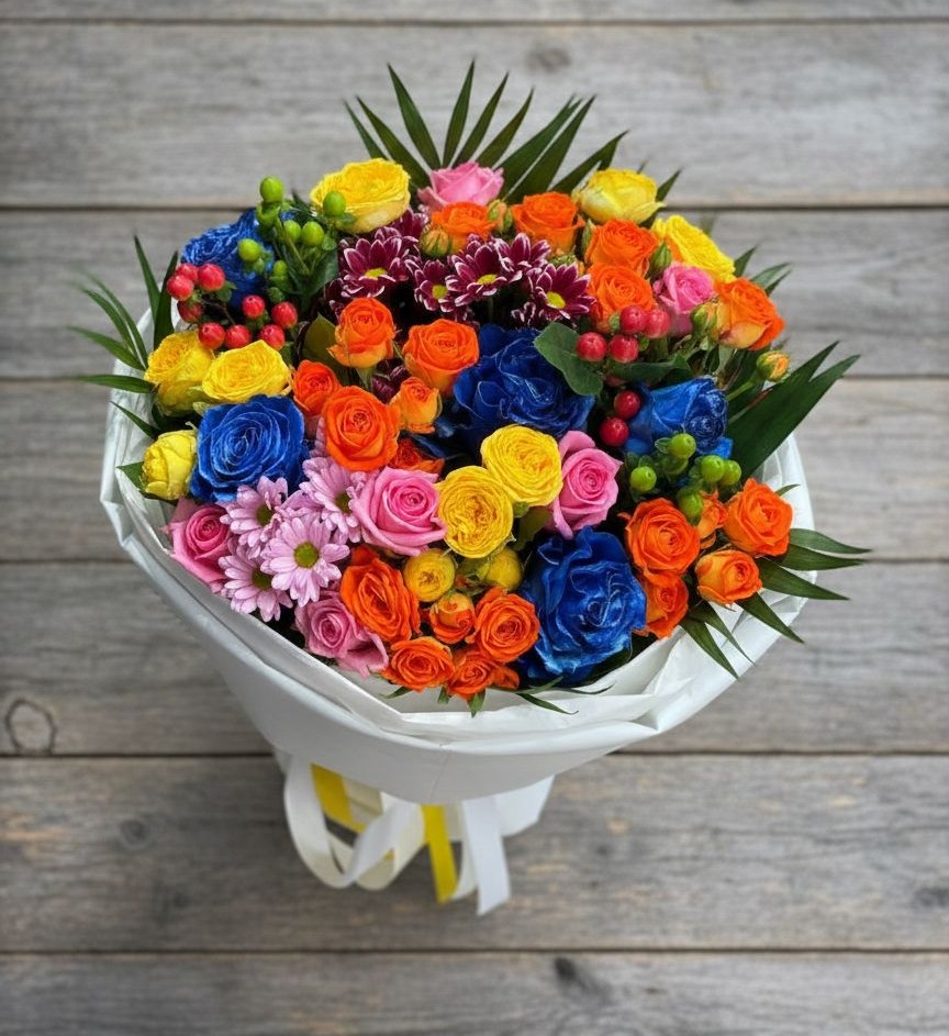 Букет цветов из: Розы и Хризантемы в Петухово