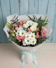 Букет цветов из:  Розы, Лизиантусы и Хризантемы в Петухово