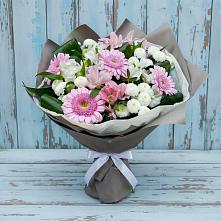 Букет цветов из:  Герберы, Альстромерии и Хризантемы в Петухово