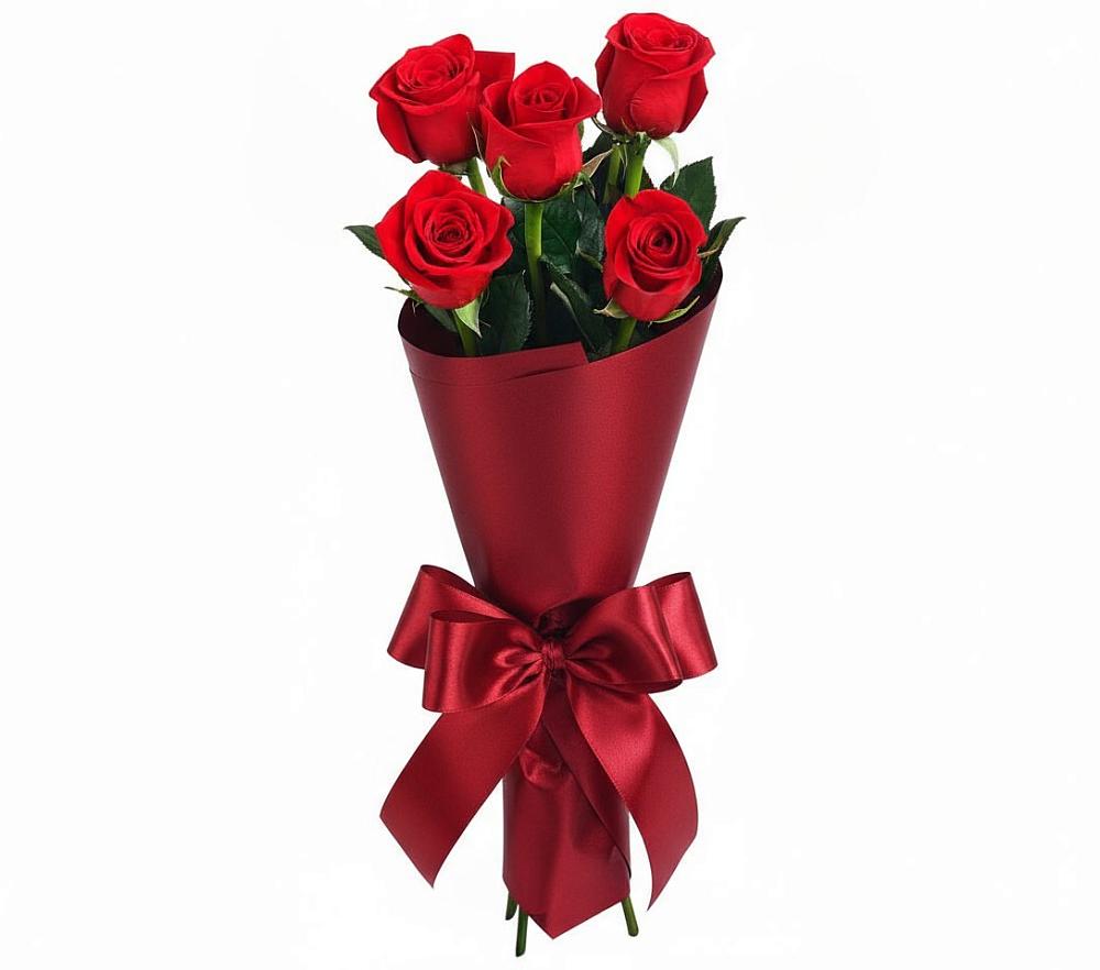 Букет 5 Красных роз Эдлесс Лав в Петухово
