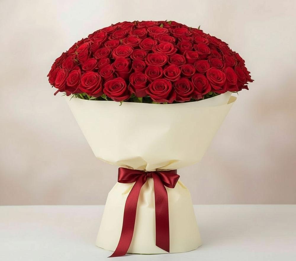 Букет 101 Красная роза Милано в Петухово