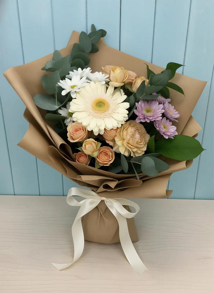 Букет цветов из: Герберы и Хризантемы в Петухово