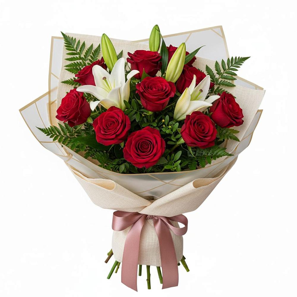 Букет цветов из: Лилии и Розы в Петухово