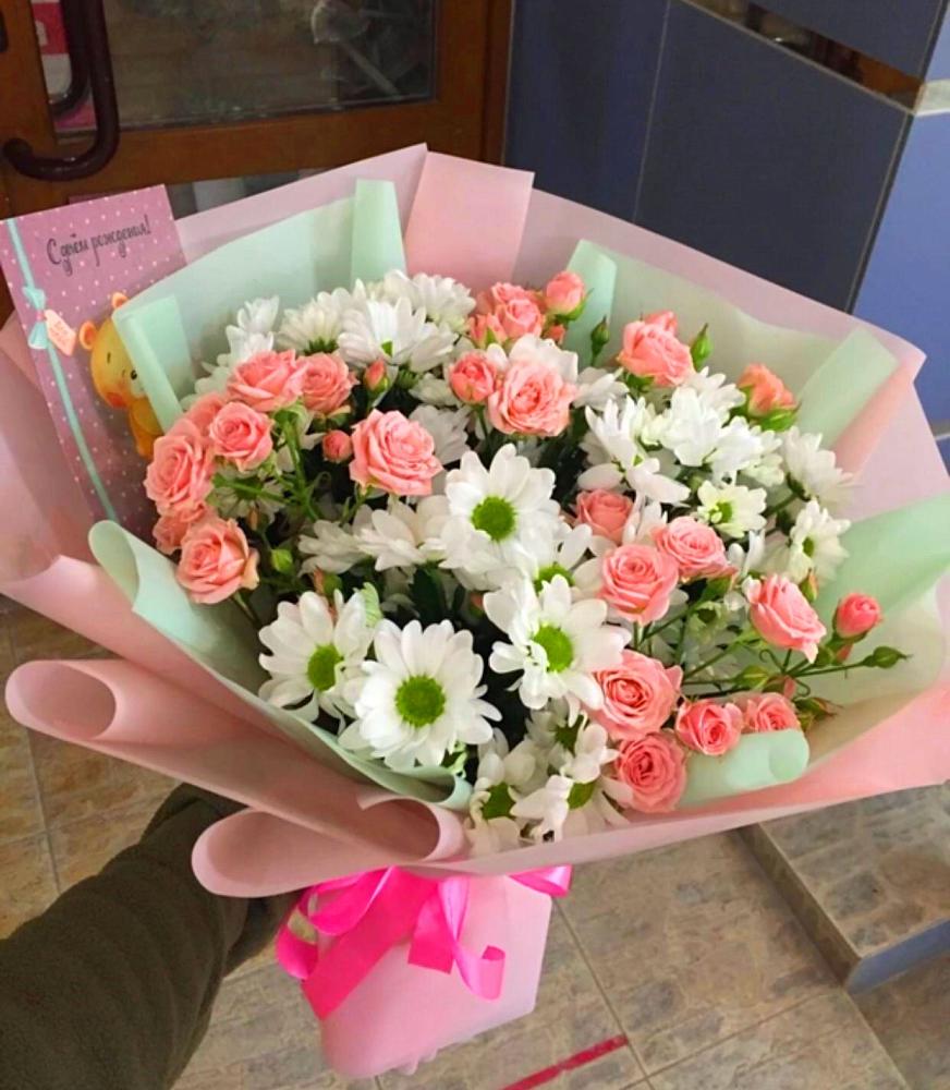 Букет цветов из: Розы и Хризантемы в Петухово