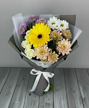 Букет цветов из:  Розы, Герберы и Хризантемы в Петухово
