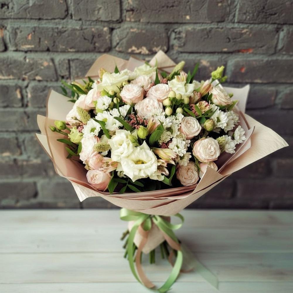 Букет цветов из: Альстромерии, Розы и Хризантемы в Петухово