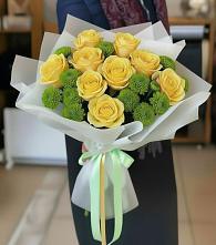 Букет цветов из:  Хризантемы и Розы в Петухово