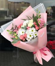 Букет цветов из:  Розы, Лизиантусы и Хризантемы в Петухово