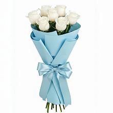 Букет 7 белых роз Проуд в Петухово