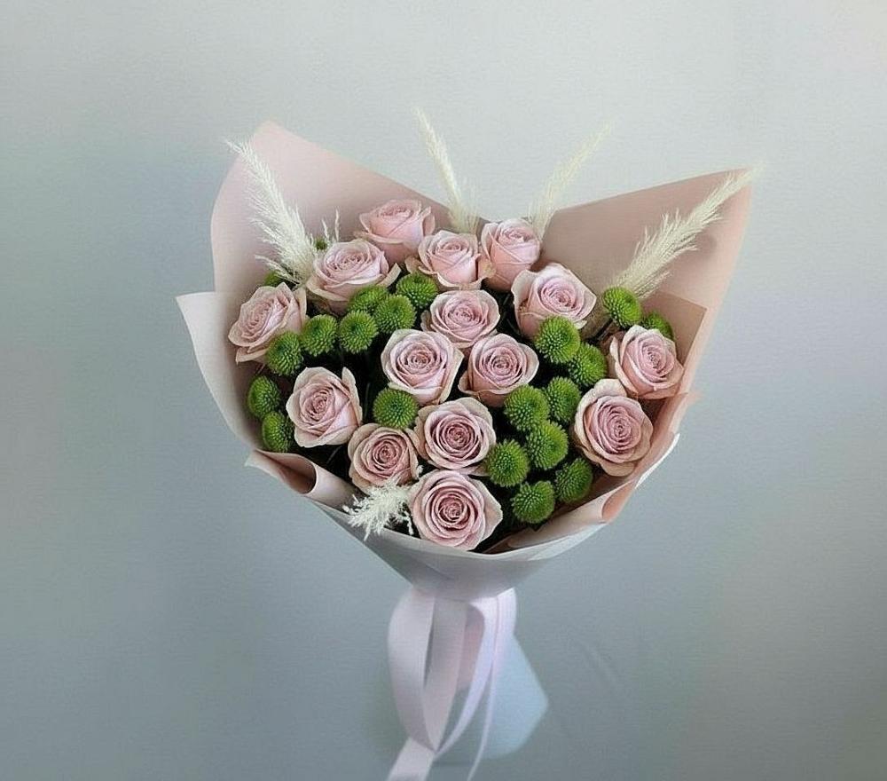 Букет цветов из: Розы и Хризантемы в Петухово