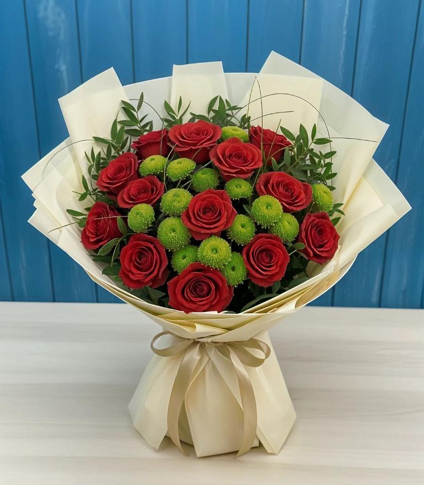 Букет цветов из: Розы и Хризантемы в Петухово