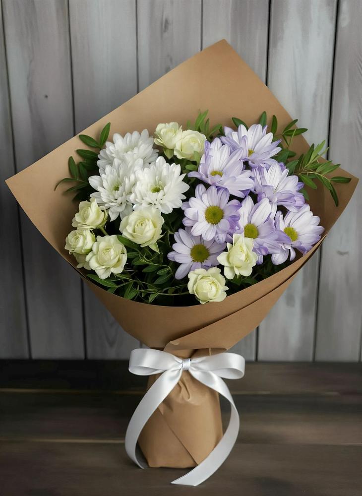 Букет цветов из: Хризантемы и Розы в Петухово