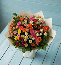 Букет Микс из разноцветных кустовых роз #REPLACE_PRED# Петухово